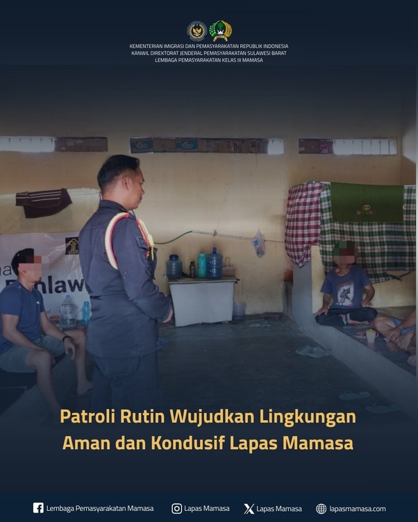 Patroli Rutin Wujudkan Lingkungan Aman dan Kondusif di Lapas Kelas III Mamasa