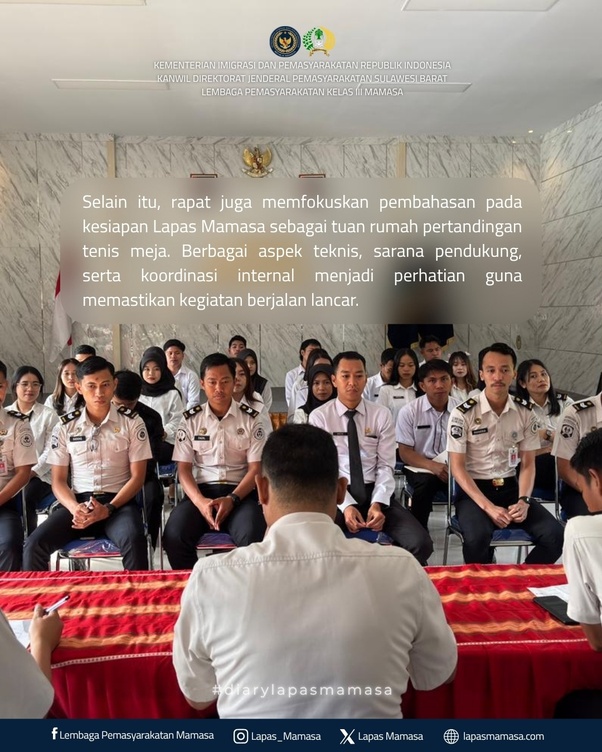 Rapat Lapas Mamasa, Optimalkan Persiapan Perayaan Hari Bakti Pemasyarakatan Ke-62