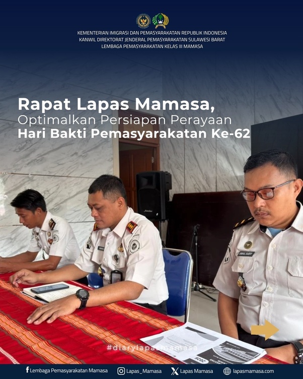 Rapat Lapas Mamasa, Optimalkan Persiapan Perayaan Hari Bakti Pemasyarakatan Ke-62
