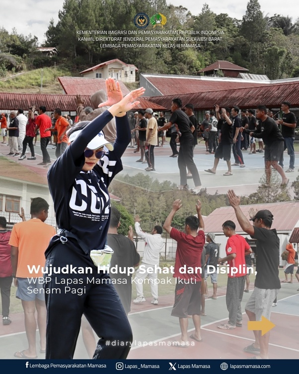 Wujudkan Hidup Sehat dan Disiplin,WBP Lapas Mamasa Kompak Ikuti Senam Pagi