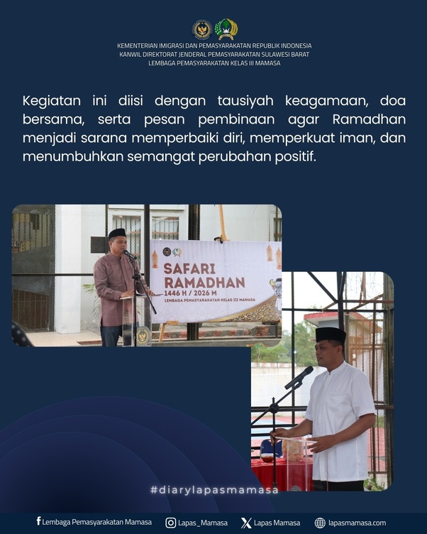 Safari Ramadhan Kanwil Ditjenpas Sulbar Perkuat Nilai Spiritual di Lapas Mamasa
