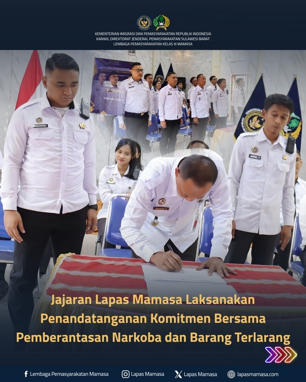 Jajaran Lapas Mamasa Laksanakan Penandatanganan Komitmen Bersama 