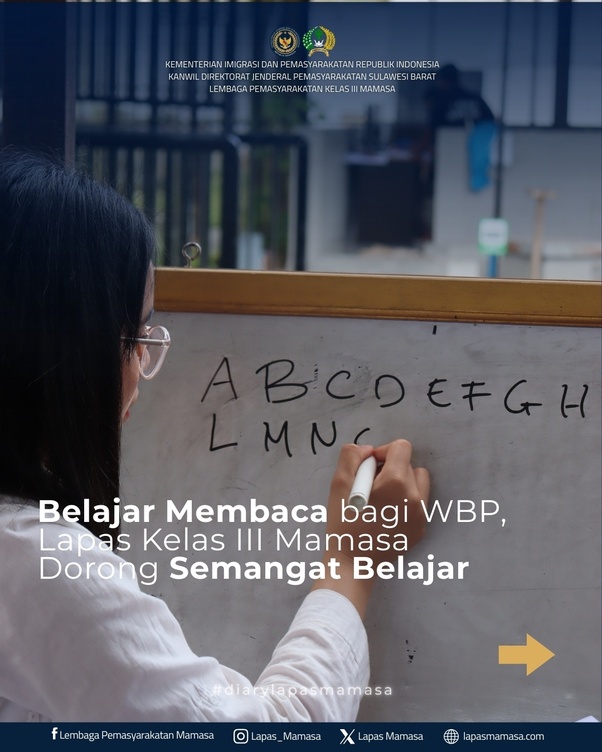 Belajar Membaca bagi WBP, Lapas Kelas III Mamasa Dorong Semangat Belajar