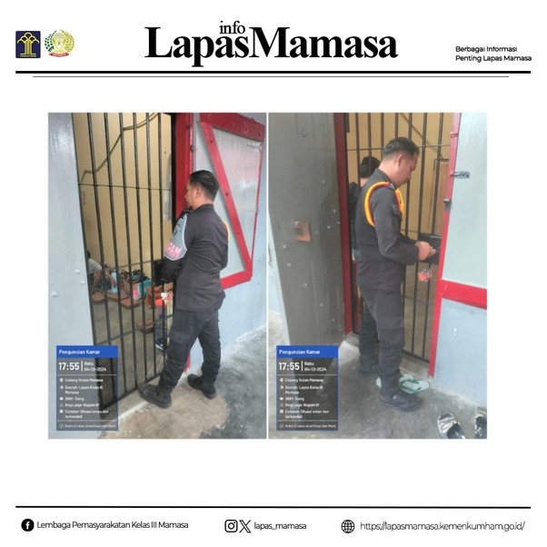 Lapas Mamasa Tingkatkan Pengamanan dengan Penguncian Kamar Saat Waktu Istirahat
