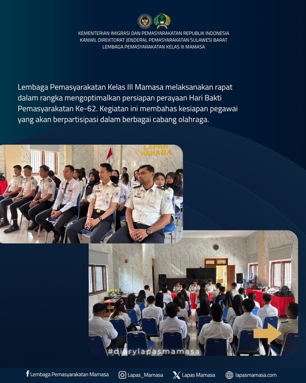 Rapat Lapas Mamasa, Optimalkan Persiapan Perayaan Hari Bakti Pemasyarakatan Ke-62