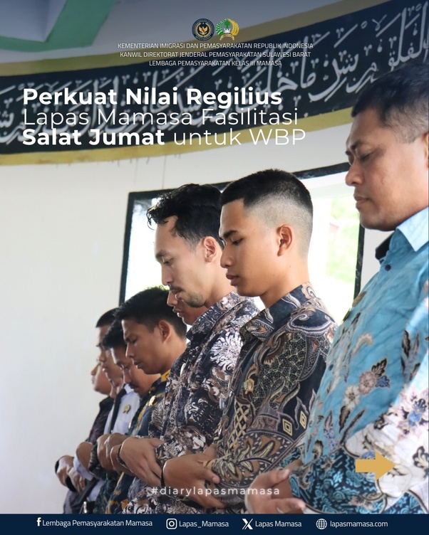 Perkuat Nilai Regilius Lapas Mamasa Fasilitasi Salat Jumat untuk WBP