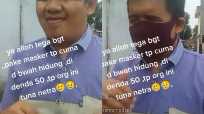 Viral Tunanetra Didenda karena Masker Melorot, Perekam Video: Saya Minta Maaf