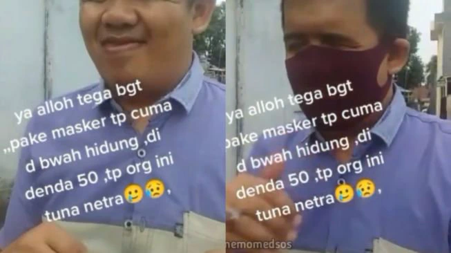 Viral Tunanetra Didenda karena Masker Melorot, Perekam Video: Saya Minta Maaf