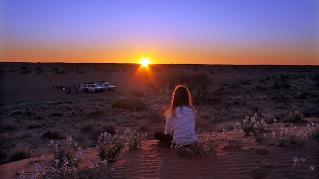 Butiran pasir merah Simpson Desert, Australia