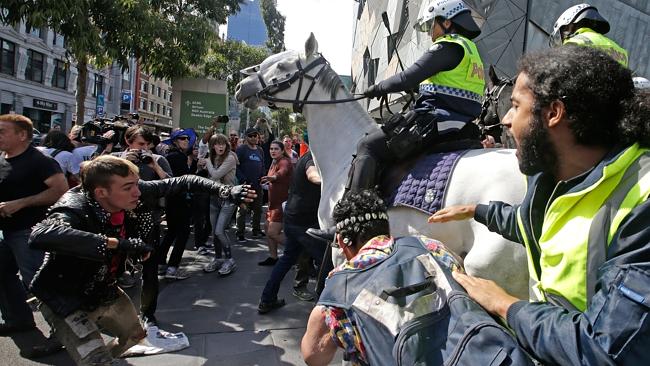 Sadar,Reclaim Australia and No Room for Racism rallies clash across Australia 