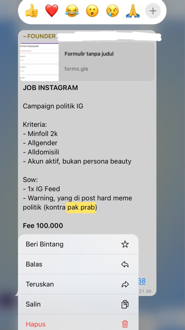 Viral, Beredar Rekrutmen Buzzer Politik untuk Capres Ganjar Pranowo