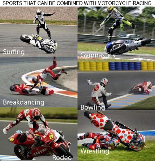 kumpulan foto-foto rider MotoGp saat terjatuh dari kuda besinya..