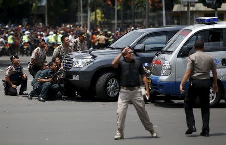 Blasts, gunfight in Indonesian capital; at least six dead