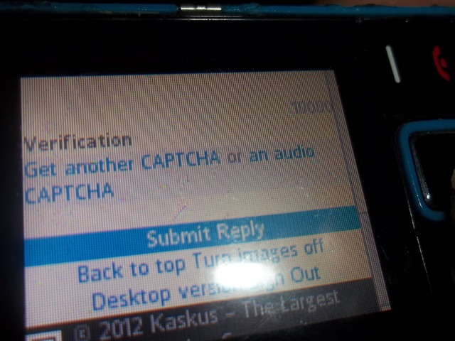 Captcha Kaskus Wap gak ada di Opera mini?