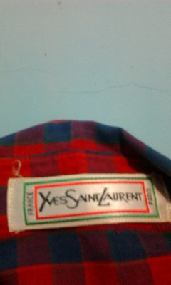 jual kemeja DENIM ORI branded kotak2 yves sent laurent (YSL)