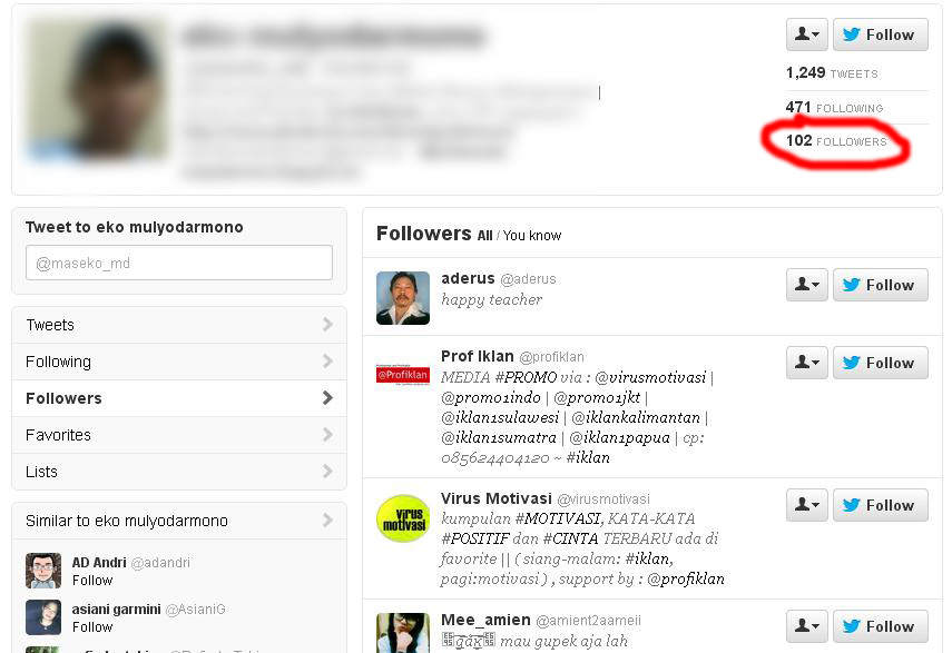 100 Follower twitter Gratis dan Instan