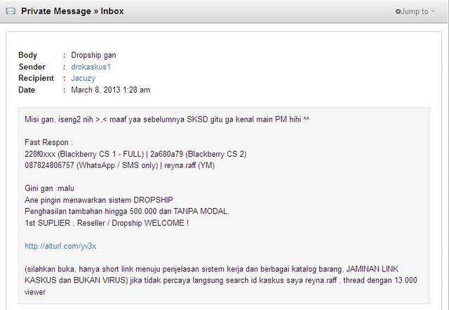 PM &amp; Visitor Message yang tidak diharapkan