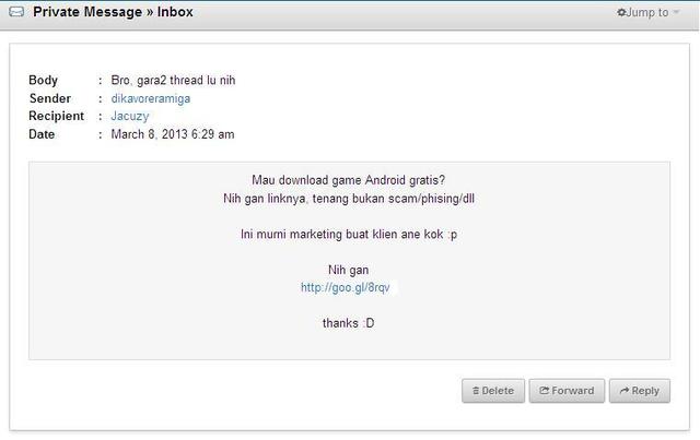 PM &amp; Visitor Message yang tidak diharapkan