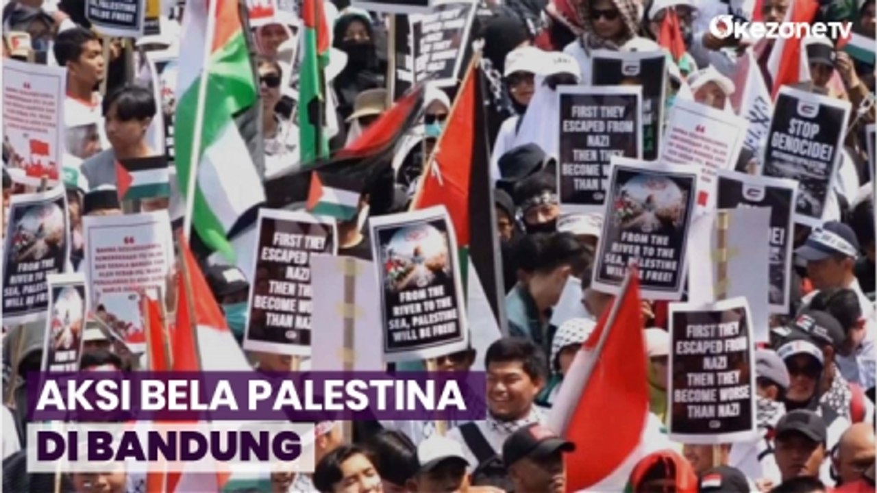 Aksi Bela Palestina, Ribuan Orang di Bandung Turun ke Jalan Gelar