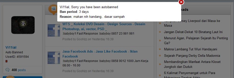 &#91;BERULAH KEMBALI&#93; Banned dengan alasan yang tidak masuk akal.