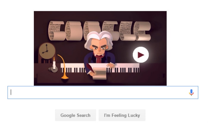 Google Doodle hari ini 245 tahun Beethoven, AYO mainkan musik puzzle nya di Google