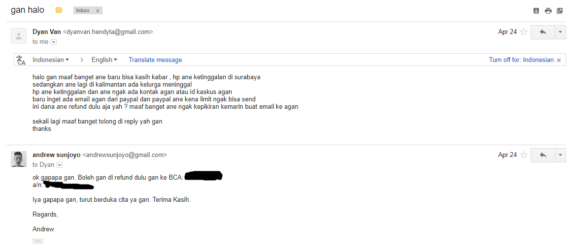 Surat Terbuka Dyan Van Hendyta - Paypal $550