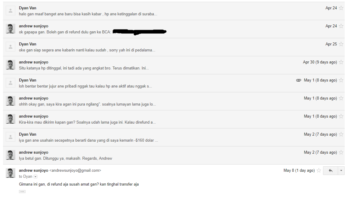 Surat Terbuka Dyan Van Hendyta - Paypal $550
