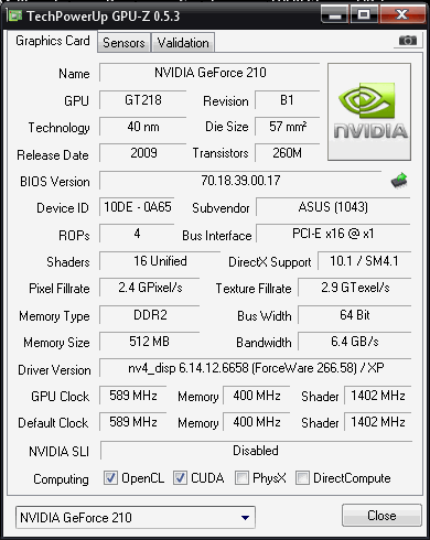 Asus EN210 Silent. Garansi sampe 2014 - Murah