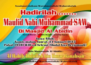 &#91;2013&#93; INFO Jadwal Perayaan Maulid &amp; Haul Baginda Nabi Muhammad S.A.W 