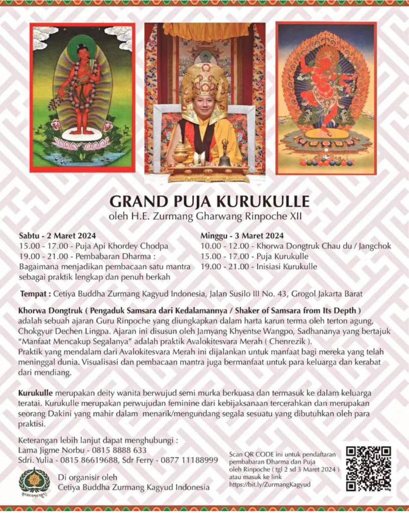 Pembabaran Dharma dan Puja oleh H.E. Zurmang Gharwang Rinpoche XII