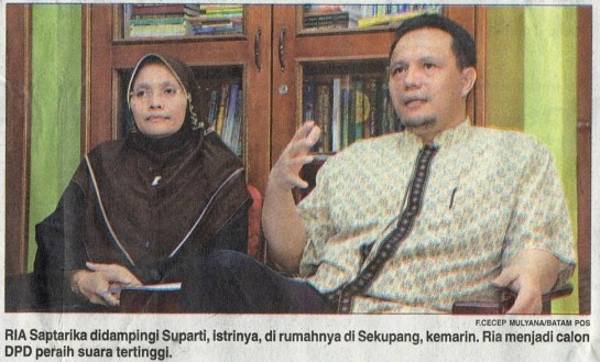 Ria Saptarika, Calon Anggota DPD RI dari Kepri Peraih Suara Terbanyak