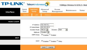 Menggunakan wireless router speedy telkom dengan ISP Cepat net/Firstmedia