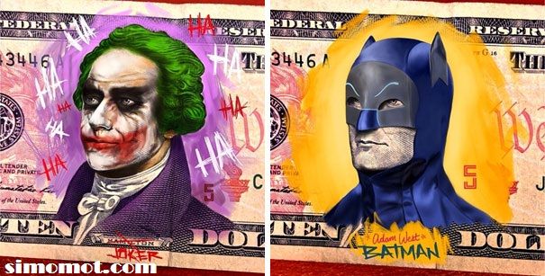 &#91;KOCAK&#93; gambar pahlawan di uang dolar AS dicoreti jadi superhero dan monster