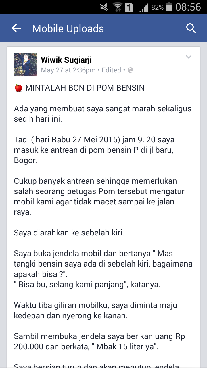 Pastikan Anda Menerima Struk Pembelian Di SPBU Agar Tidak Tertipu