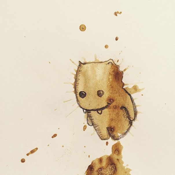 Pria Ini Mengubah Tumpahan Kopi Menjadi Monster