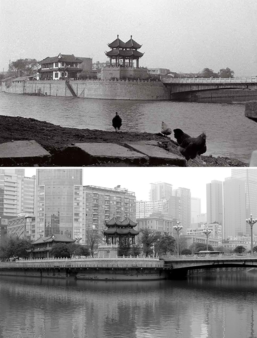 Dulu VS. Sekarang: Perbandingan Foto2 Cina 100 tahun Lalu dengan Suasana Masa Kini