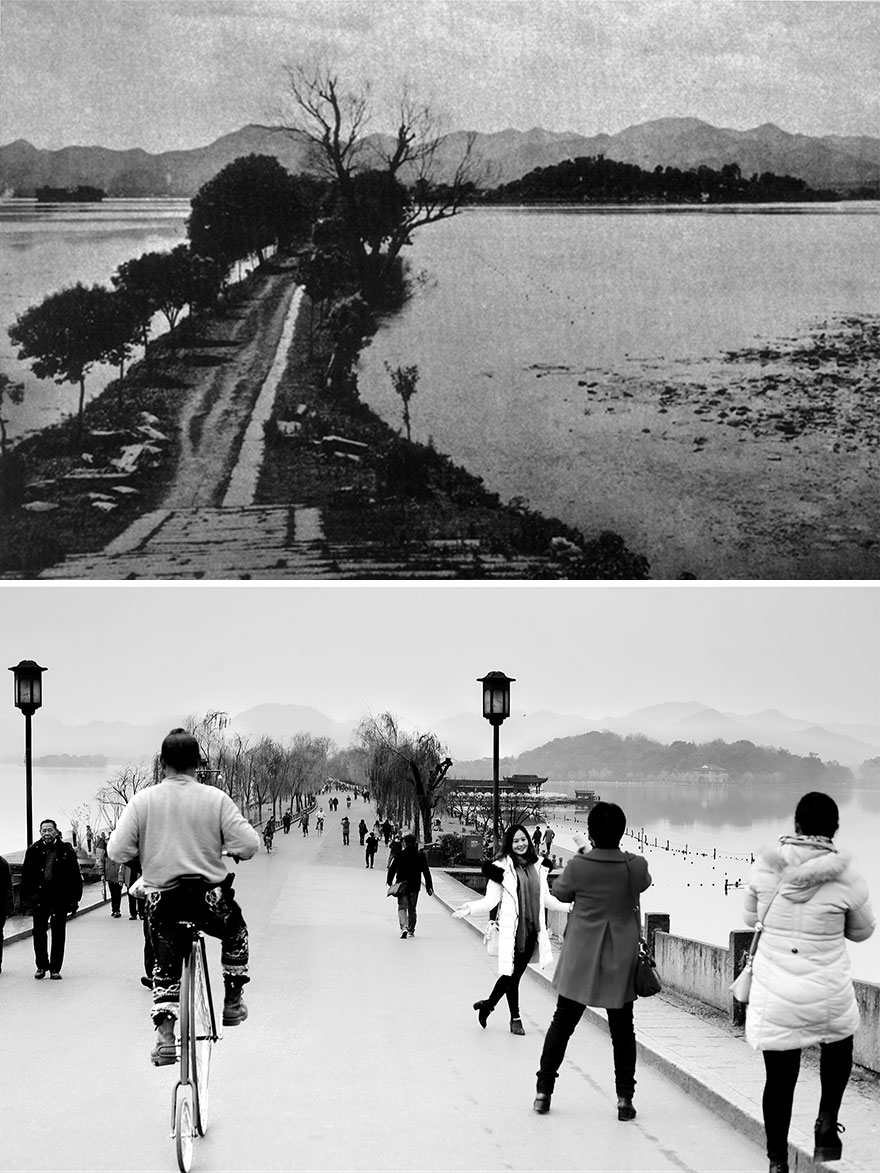 Dulu VS. Sekarang: Perbandingan Foto2 Cina 100 tahun Lalu dengan Suasana Masa Kini