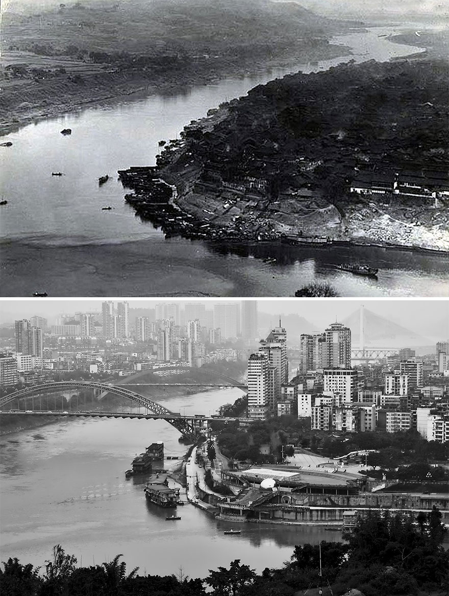 Dulu VS. Sekarang: Perbandingan Foto2 Cina 100 tahun Lalu dengan Suasana Masa Kini