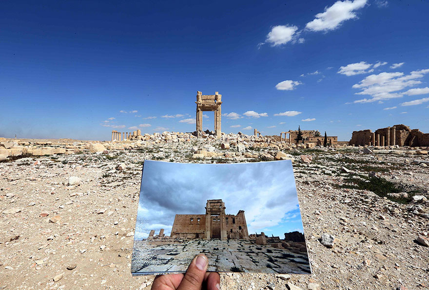 Foto Sebelum dan Sesudah ISIS Menghancurkan Monumen Sejarah di Syiria