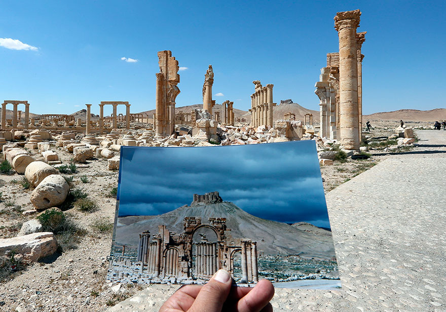 Foto Sebelum dan Sesudah ISIS Menghancurkan Monumen Sejarah di Syiria