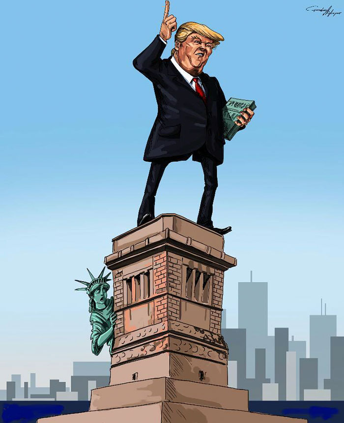 40 + illustrasi gambar ketika Donald Trump menjadi presiden