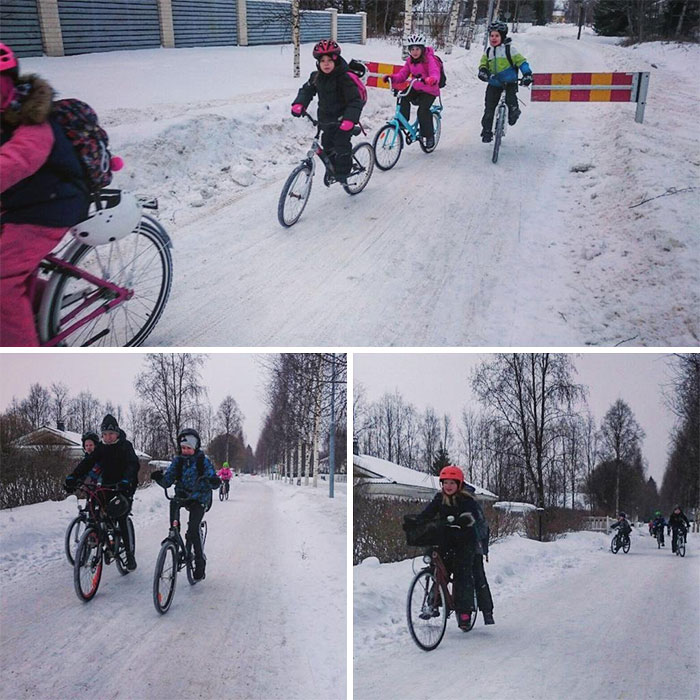 Belajar Dari Finlandia Dimana Para Pelajar Ke Sekolah Dengn Sepeda Walau Musim Dingin