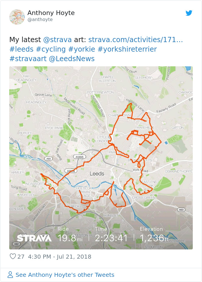 Gokil, Orang Ini Bersepeda Ratusan Kilometer Hanya Untuk Bikin Gambar Di App Tracker