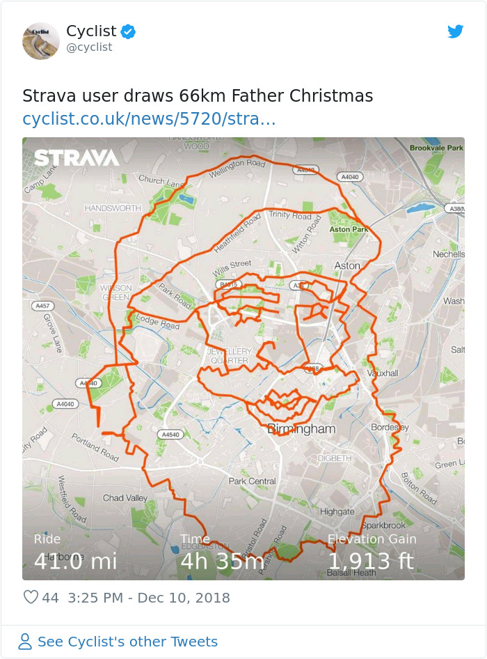 Gokil, Orang Ini Bersepeda Ratusan Kilometer Hanya Untuk Bikin Gambar Di App Tracker