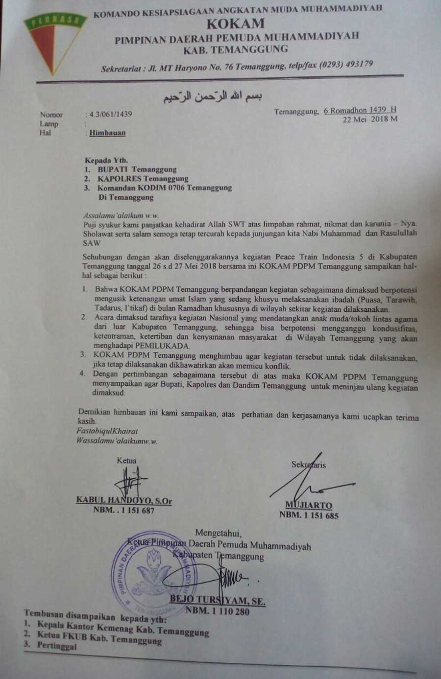 Kokam Muhammadiyah Hadang Narasi Damai Lintas Agama di Temanggung