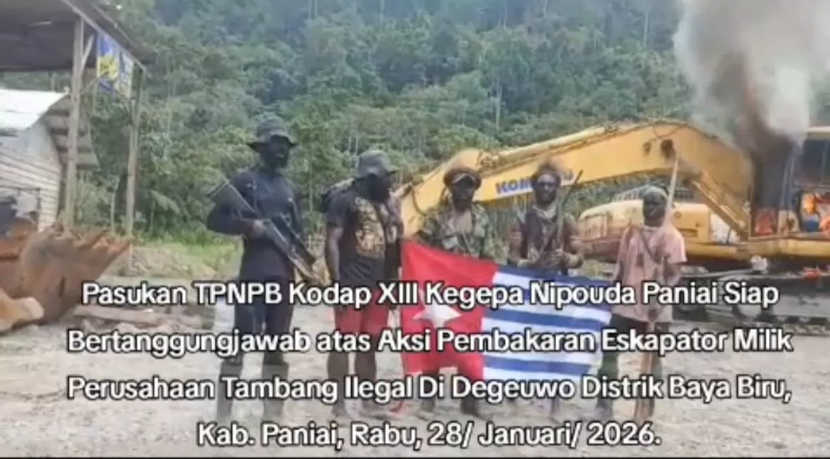 tpnpb-bakar-ekskavator-tambang-ilegal-di-paniai-kirim-ancaman-ke-pemerintah