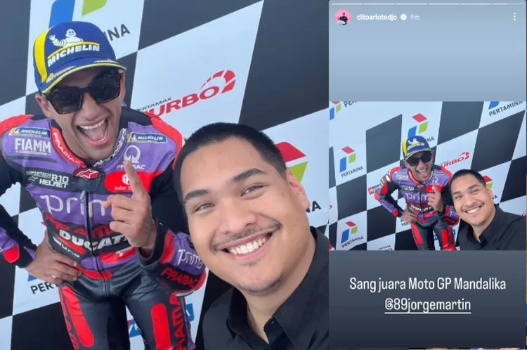 Dito Ariotedjo Naik Panggung Podium yang Disiarkan Live Demi Foto Bareng Juara MotoGP