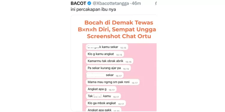 Apa Isi Chat Siswi SD di Demak yang Bunuh Diri? Diduga Lelah Dimarahi Sang Ibu