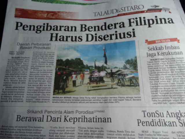 Pengibaran Bendera Filipina di Sangihe Talaud