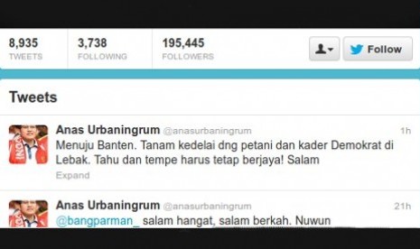 Twitter Anas Serang SBY